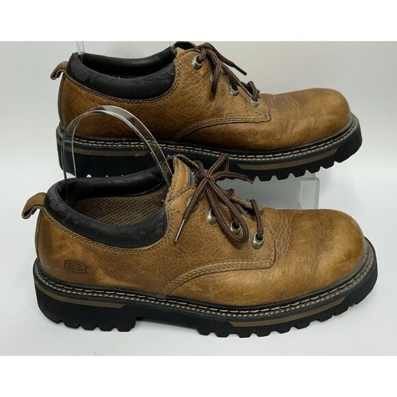 Skechers Tom Cats Men’s 8.5 Oxford Brown Leather Lace Shoes Y2K Chunky Platform